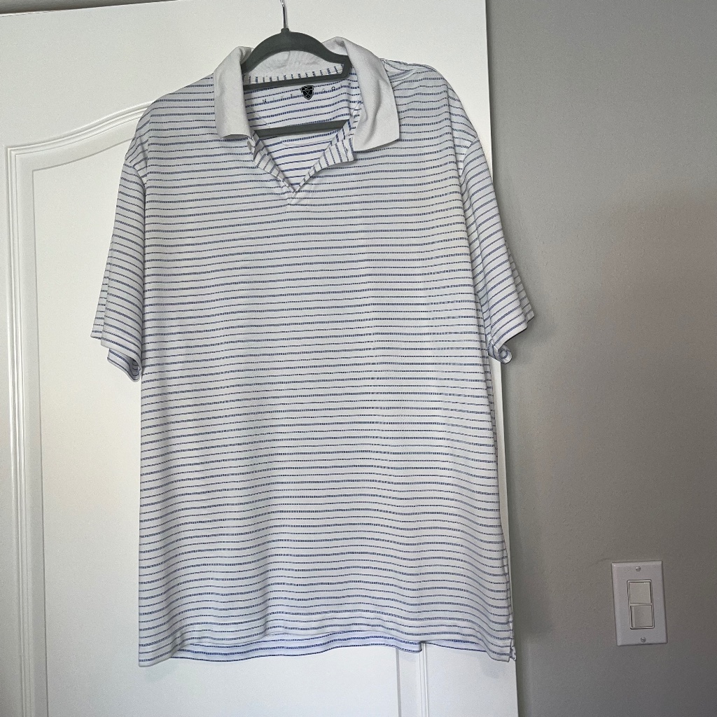Nike Golf Mens Polo With Blue Stripes Xl